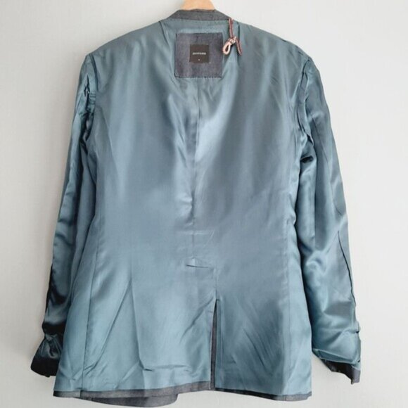 GSUS INDUSTRIES Linen Cotton Blend Blazer Jacket Grey Men's Sz M - Picture 12 of 16